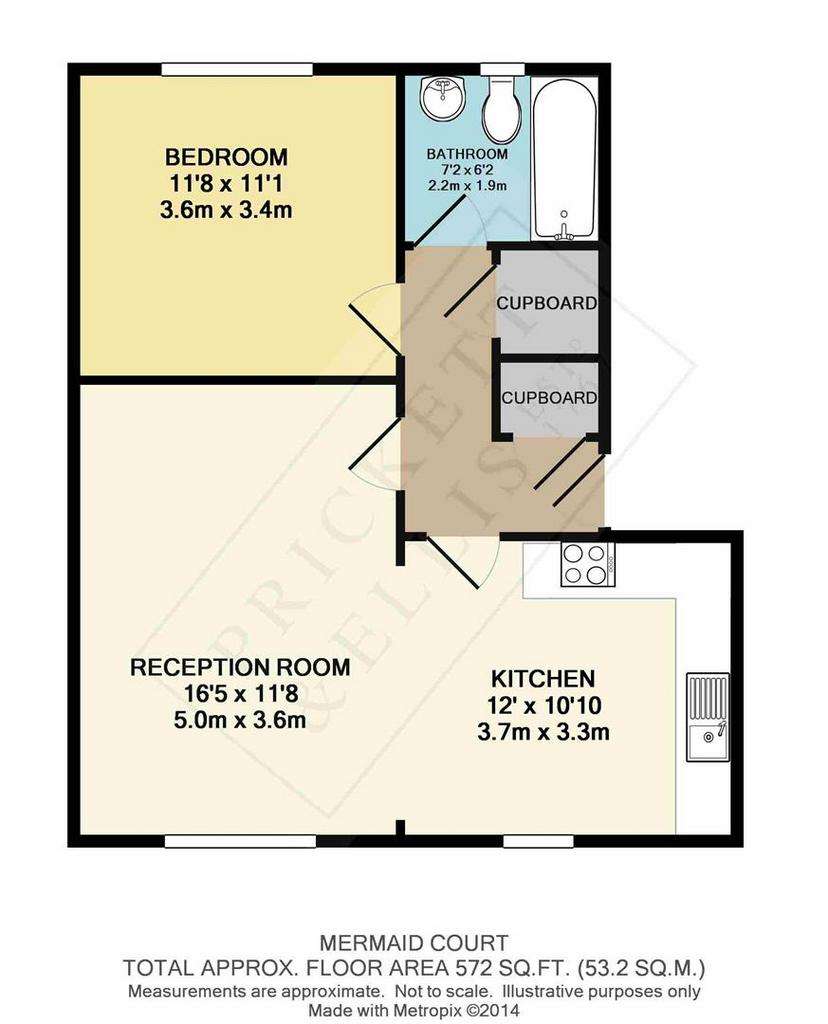 1 bedroom flat to rent - floorplan