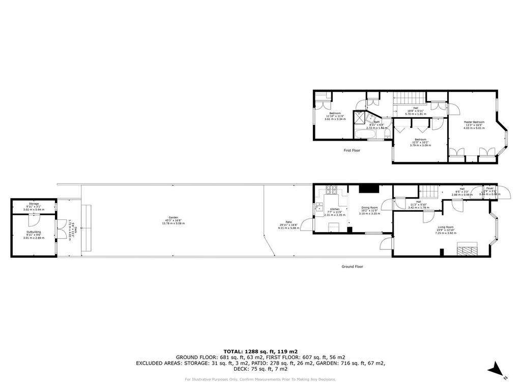 3 bedroom terraced house for sale - floorplan