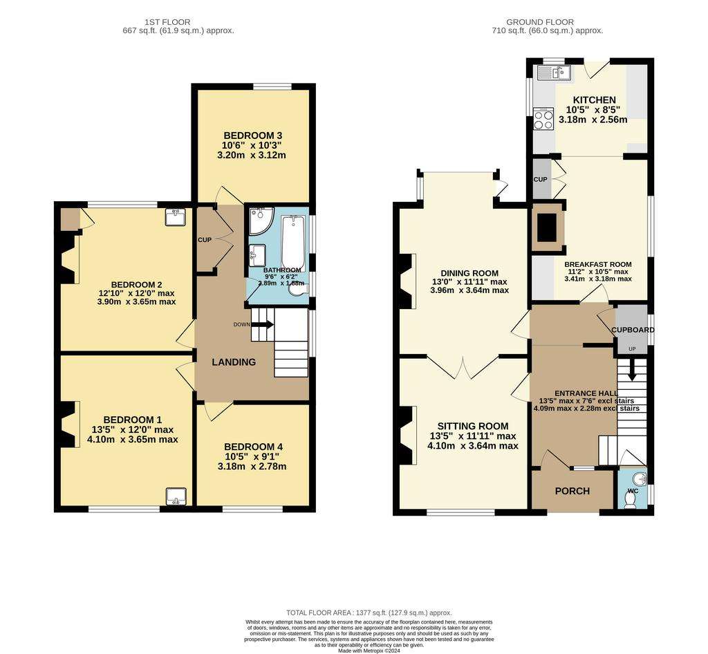 4 bedroom semi-detached house for sale - floorplan