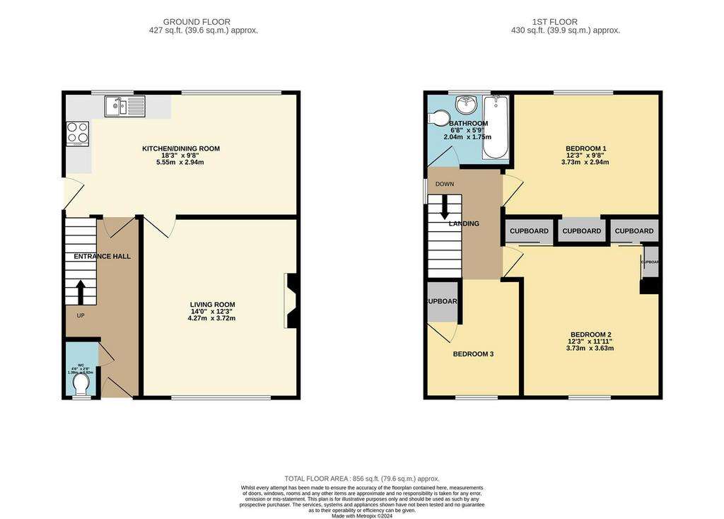 3 bedroom semi-detached house for sale - floorplan