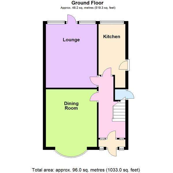 3 bedroom semi-detached house for sale - floorplan