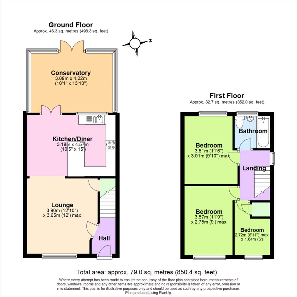 3 bedroom semi-detached house for sale - floorplan