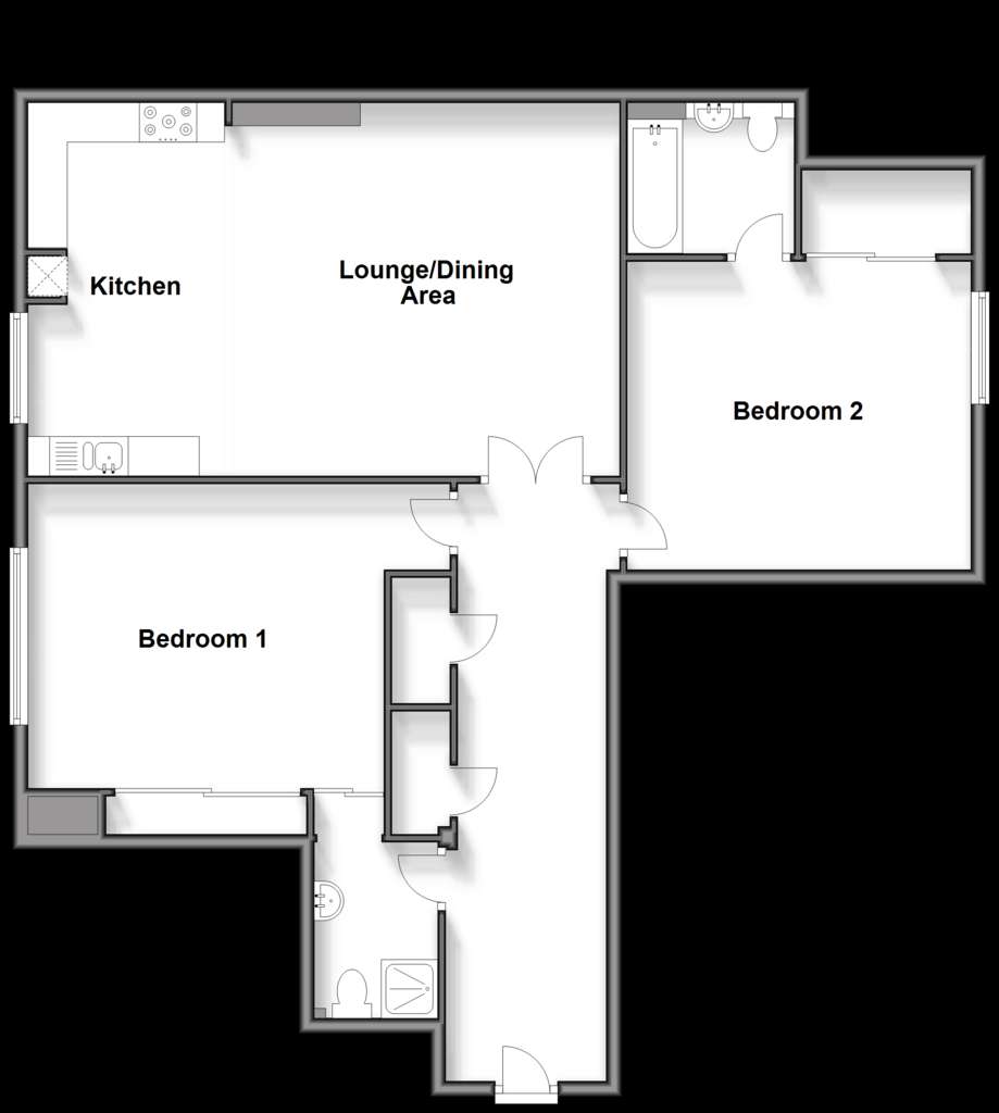 2 bedroom flat for sale - floorplan