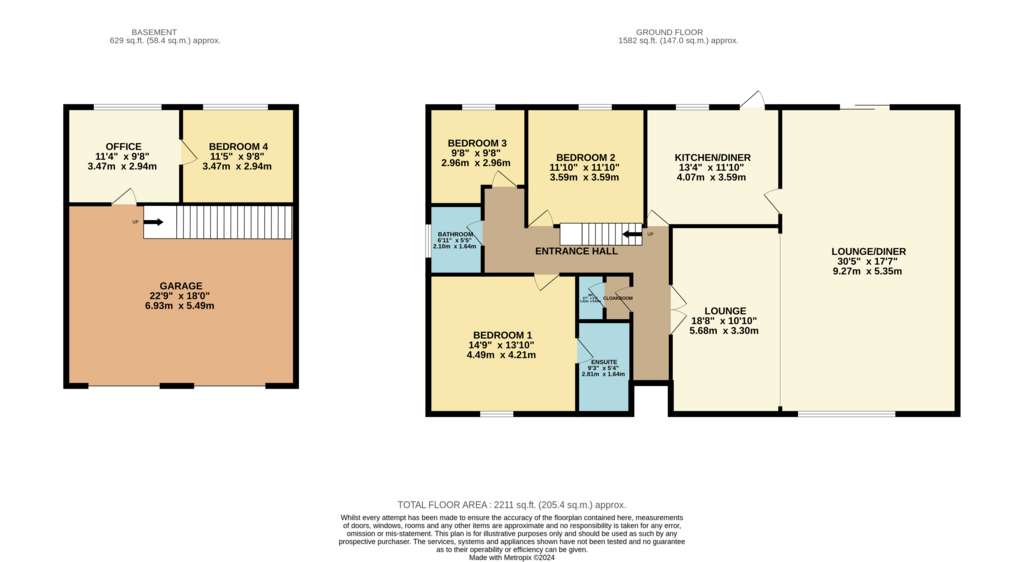 4 bedroom bungalow for sale - floorplan