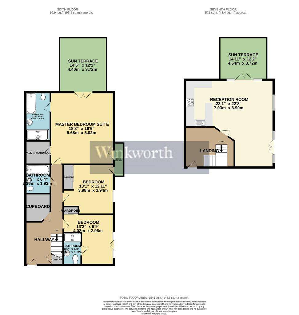 3 bedroom flat to rent - floorplan