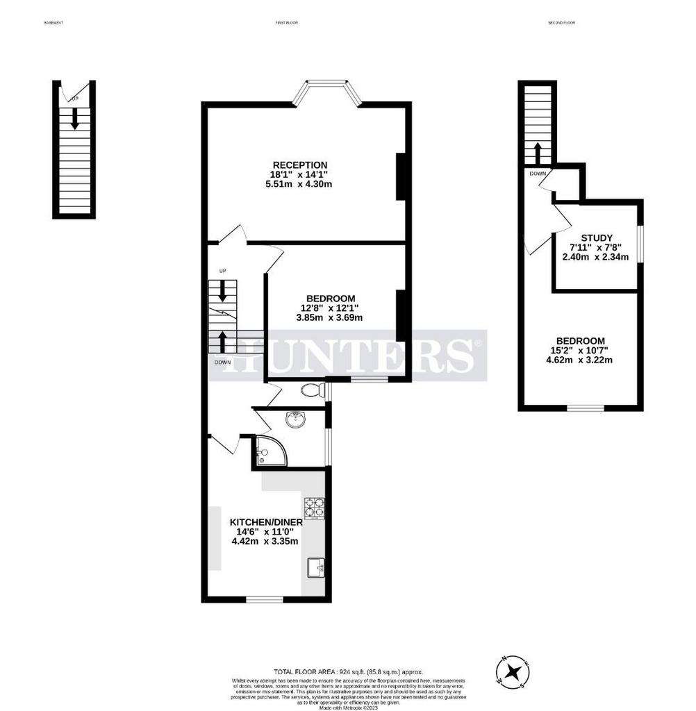 3 bedroom duplex apartment to rent - floorplan