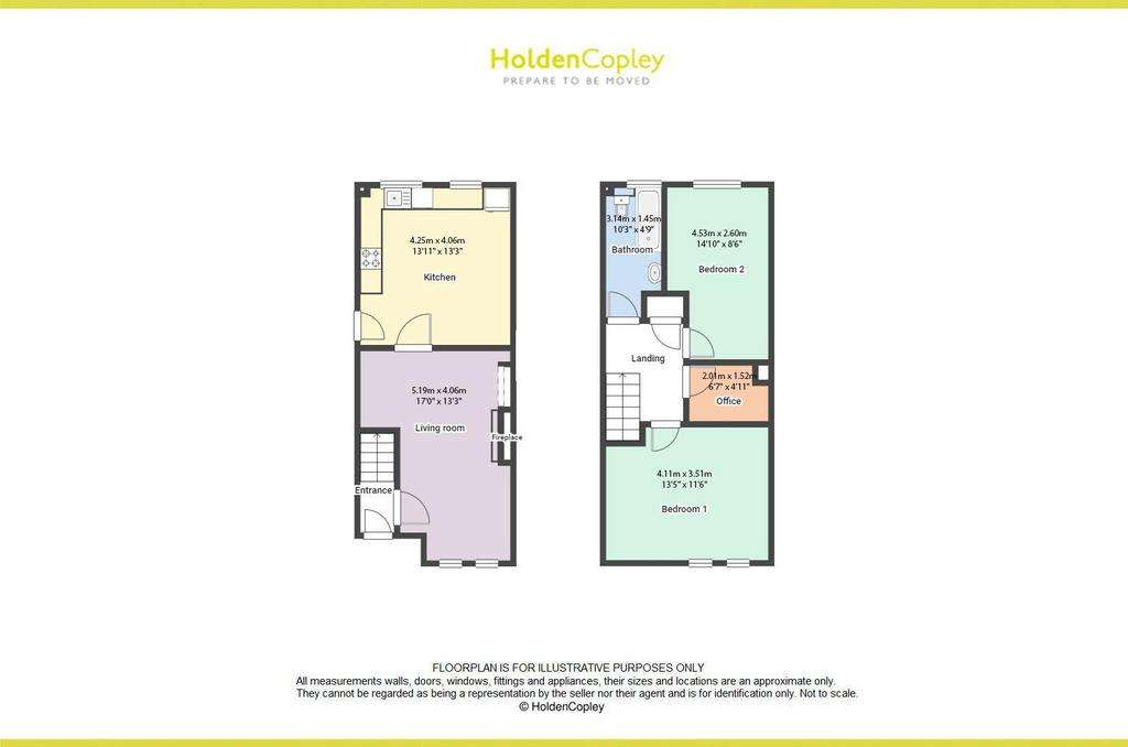 2 bedroom terraced house for sale - floorplan