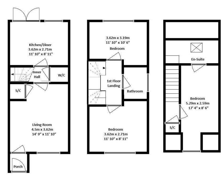 3 bedroom semi-detached house for sale - floorplan