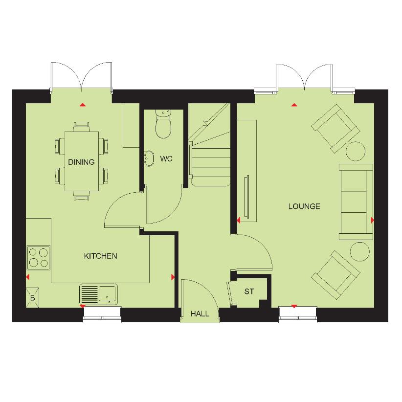 3 bedroom semi-detached house for sale - floorplan