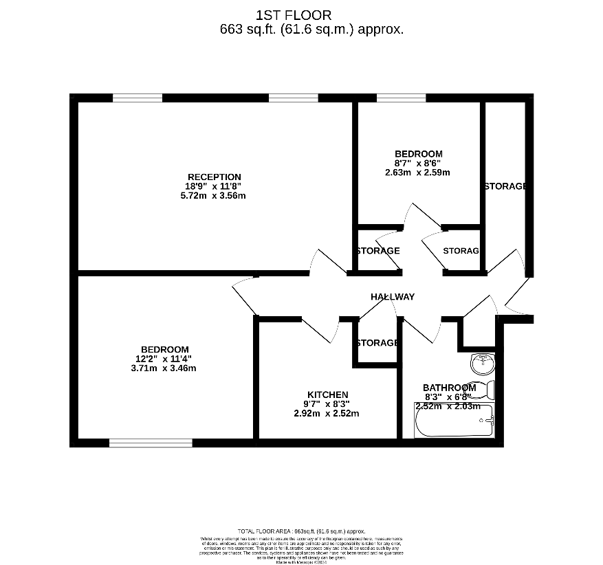 2 bedroom flat for sale - floorplan