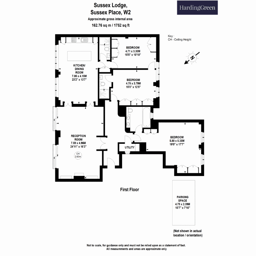 3 bedroom flat for sale - floorplan