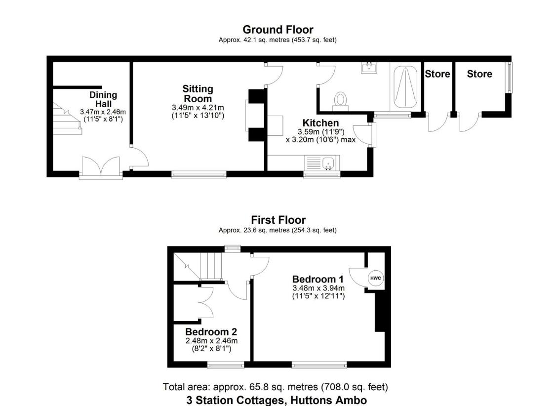 2 bedroom end of terrace house for sale - floorplan