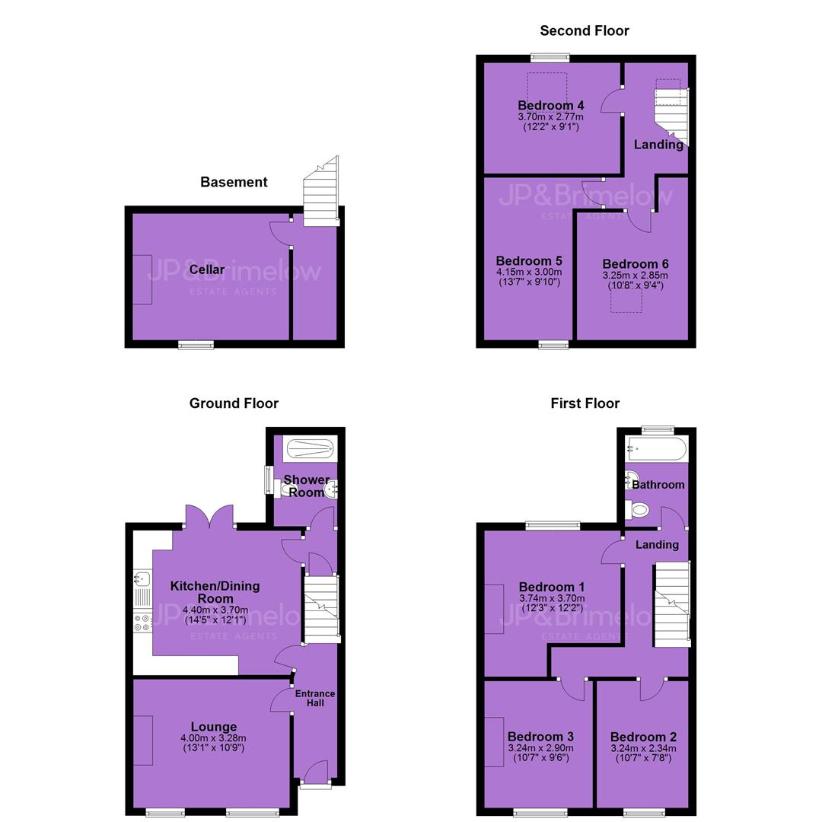 6 bedroom terraced house for sale - floorplan