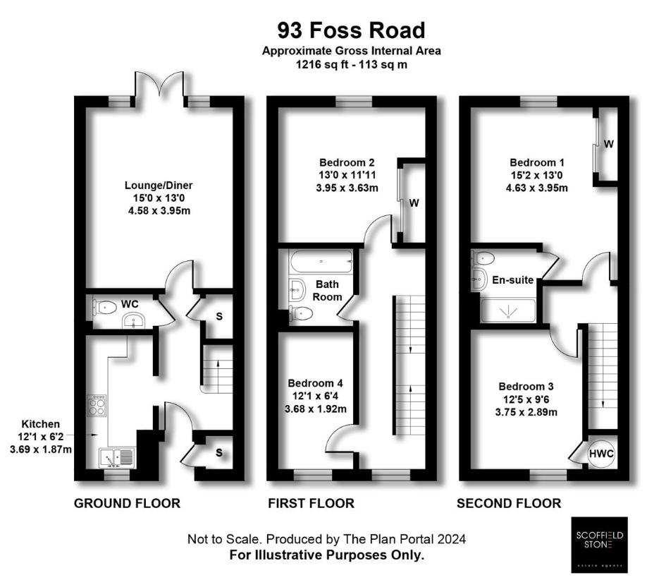 4 bedroom end of terrace house for sale - floorplan