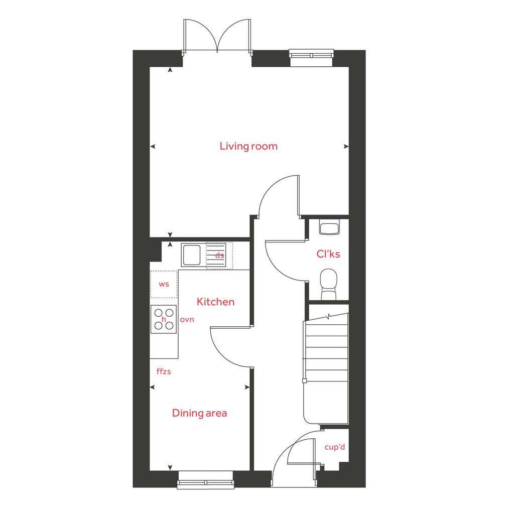 2 bedroom semi-detached house for sale - floorplan