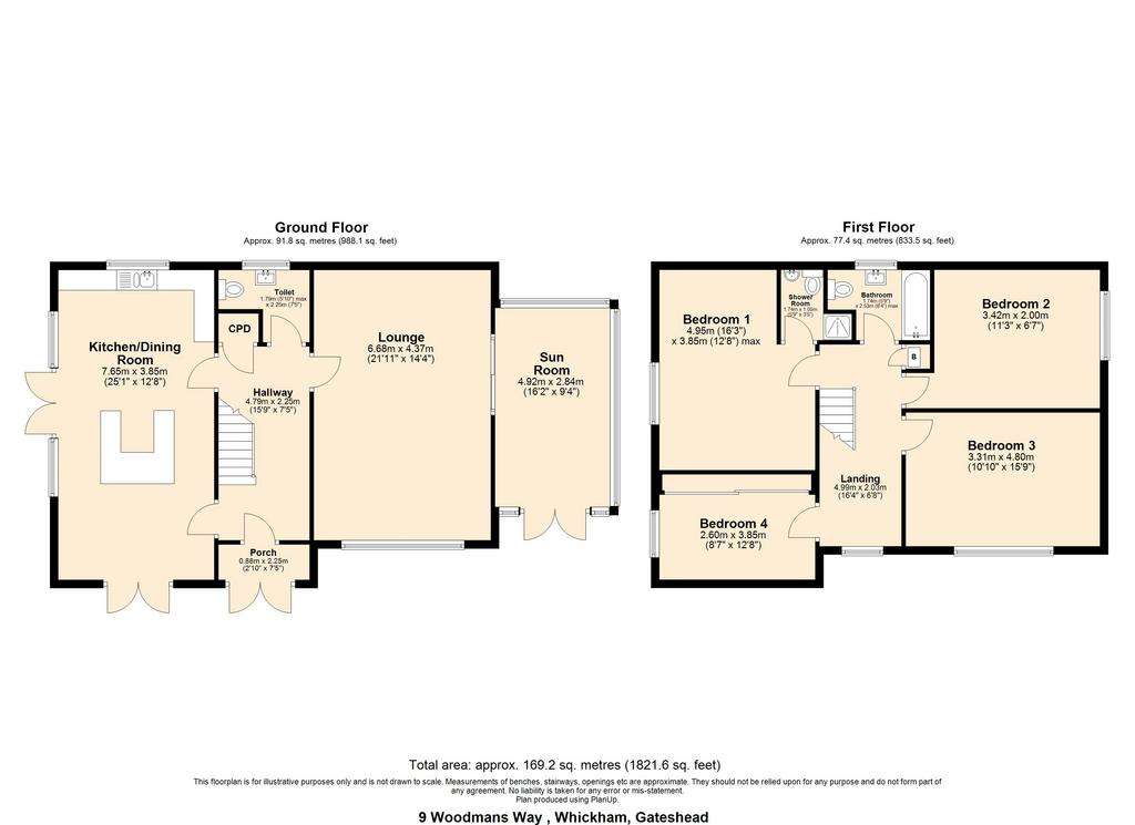 4 bedroom detached house for sale - floorplan