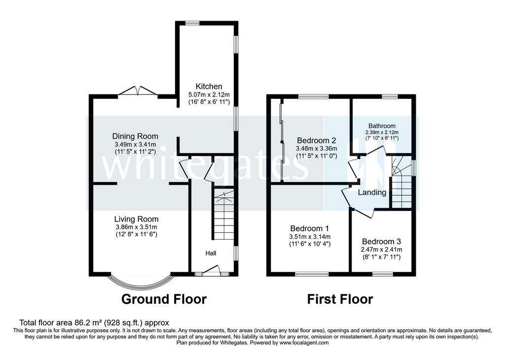 3 bedroom semi-detached house for sale - floorplan