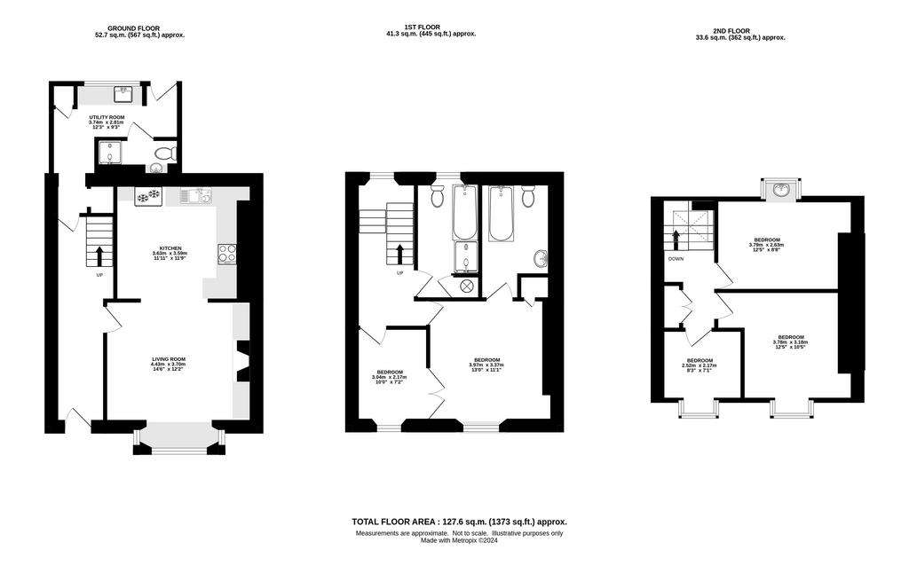 5 bedroom terraced house for sale - floorplan