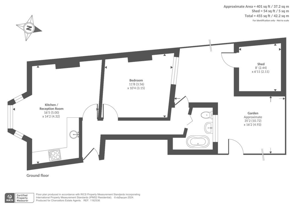 1 bedroom flat to rent - floorplan