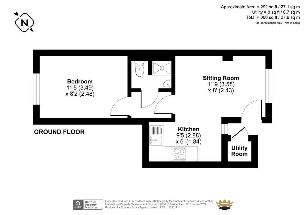 1 bedroom flat for sale - floorplan