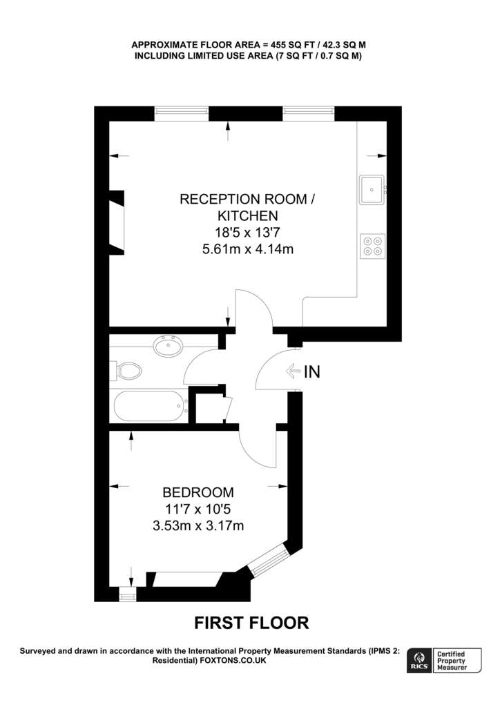 1 bedroom flat to rent - floorplan