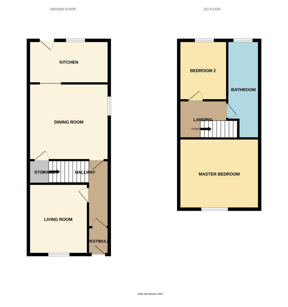 2 bedroom end of terrace house for sale - floorplan