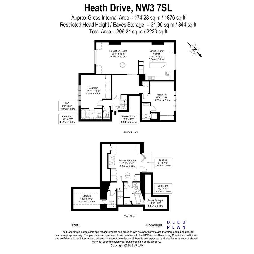 3 bedroom flat to rent - floorplan