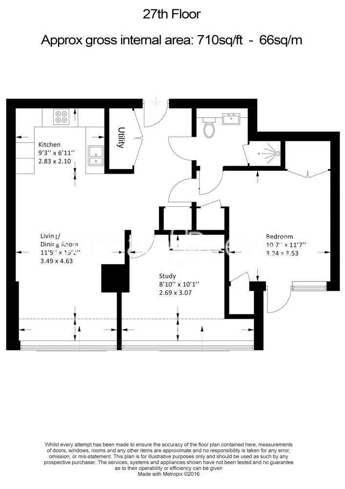 2 bedroom flat to rent - floorplan