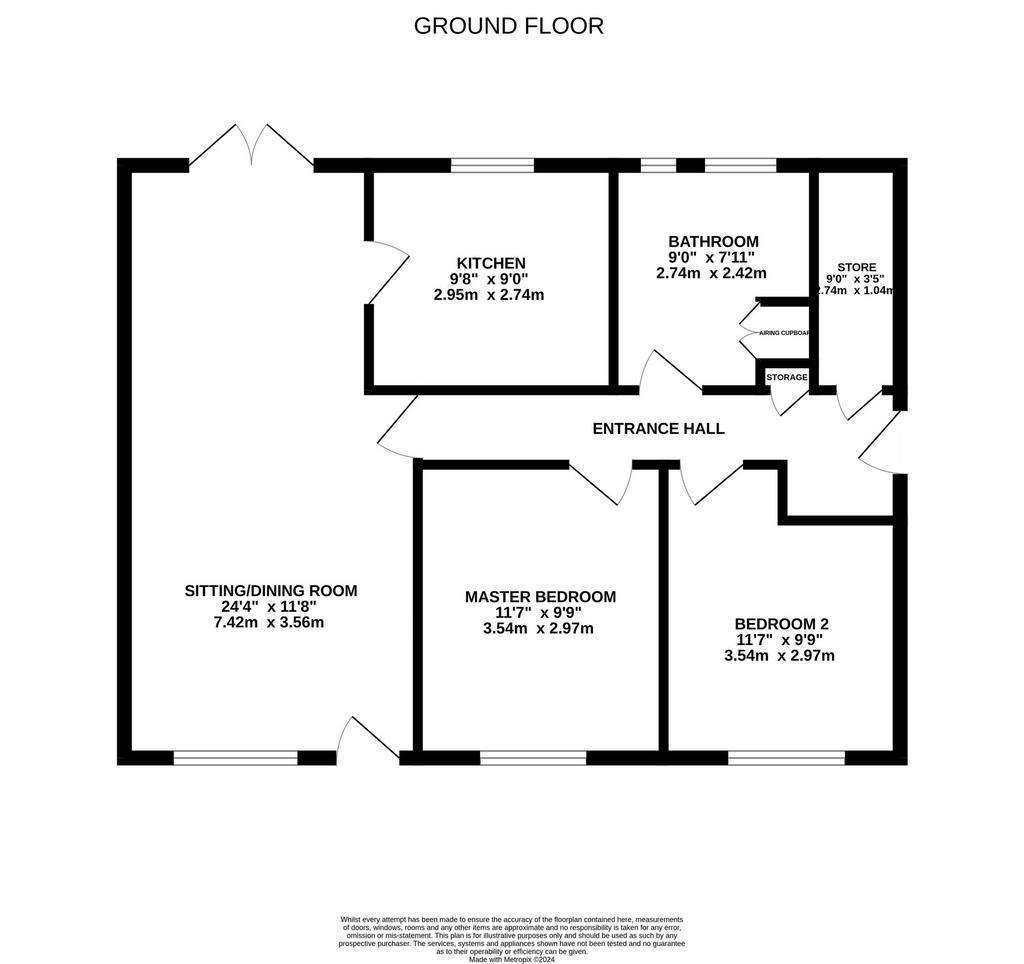 2 bedroom ground floor flat for sale - floorplan