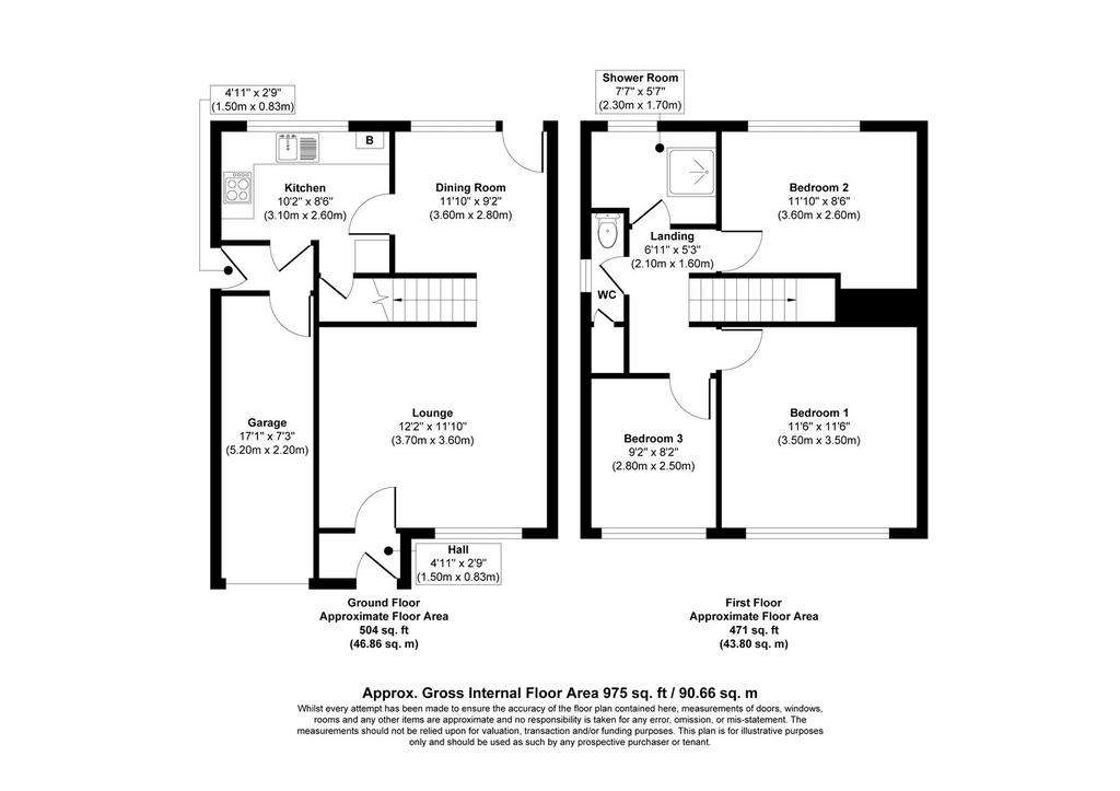 3 bedroom semi-detached house for sale - floorplan