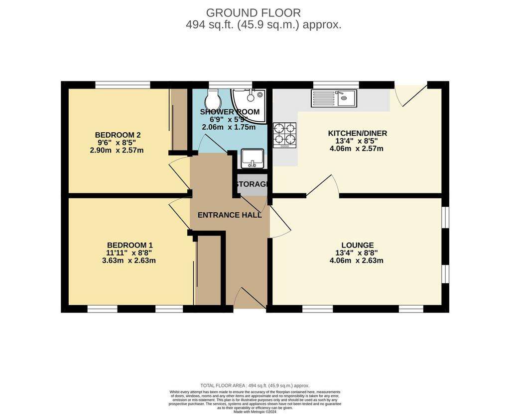 2 bedroom mobile home for sale - floorplan