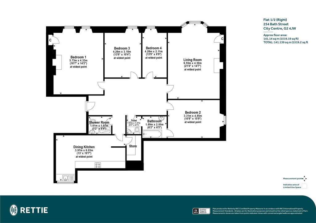 4 bedroom flat for sale - floorplan