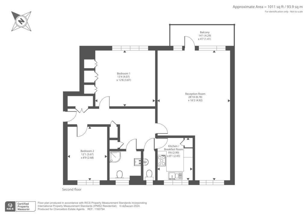 2 bedroom flat for sale - floorplan