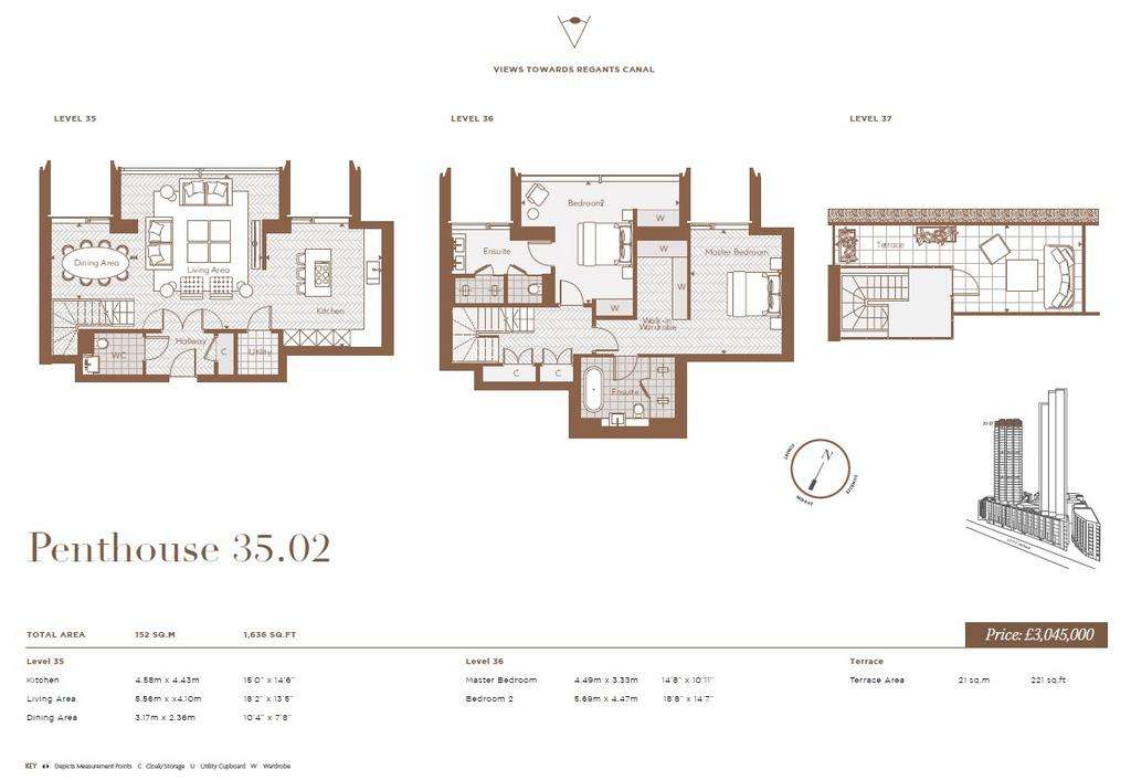 2 bedroom penthouse apartment for sale - floorplan