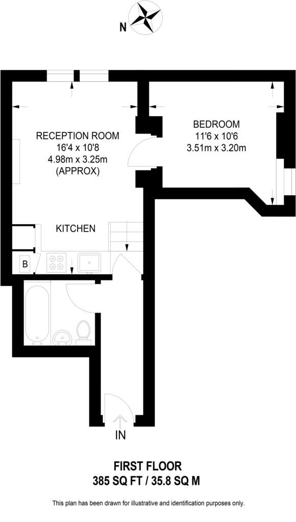 1 bedroom flat to rent - floorplan