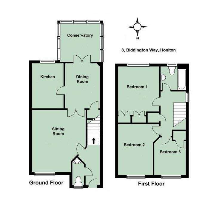 3 bedroom end of terrace house for sale - floorplan