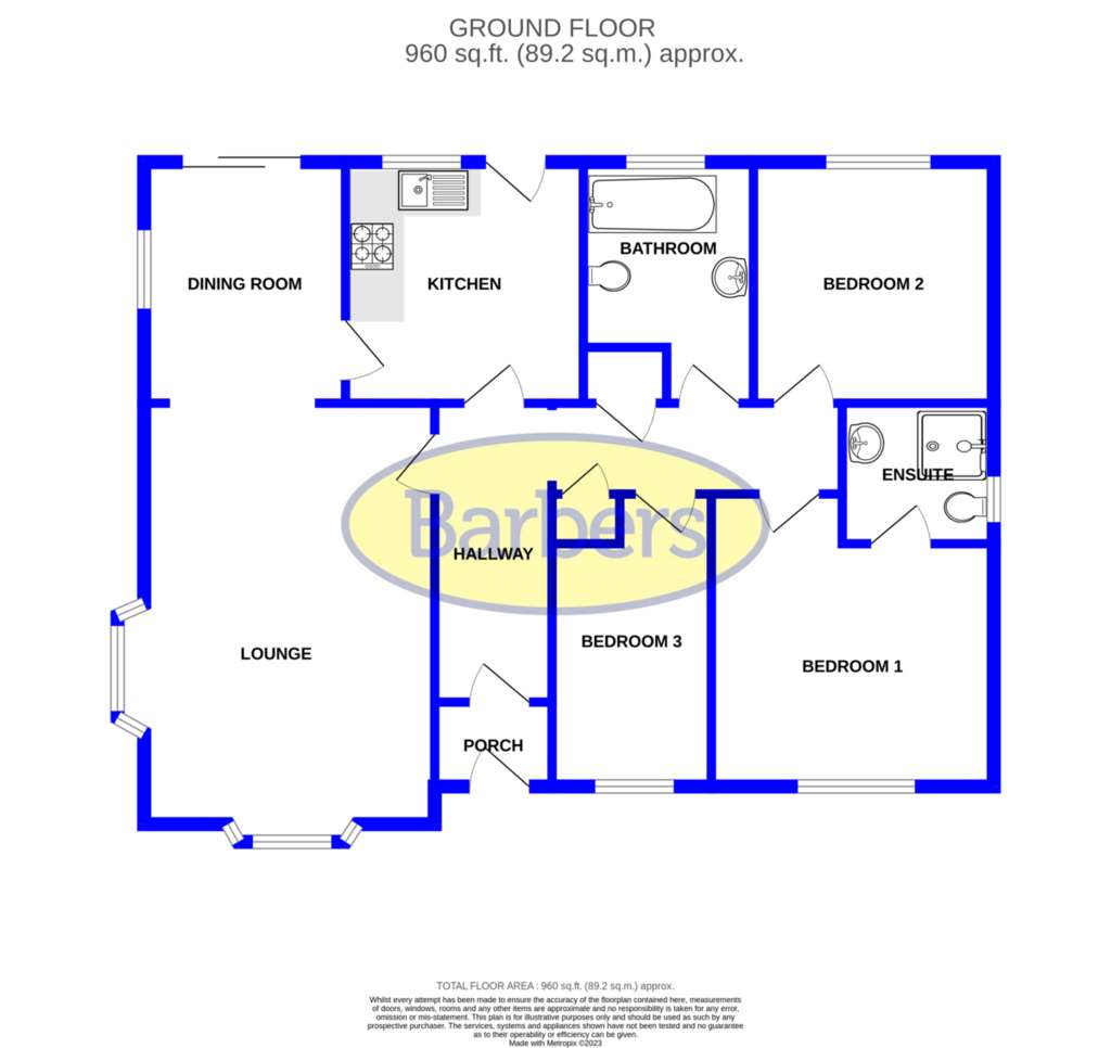 3 bedroom detached bungalow to rent - floorplan