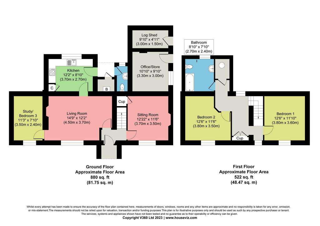 2 bedroom detached house for sale - floorplan