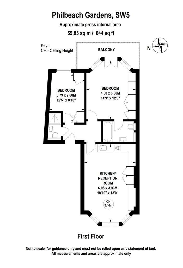 2 bedroom flat to rent - floorplan