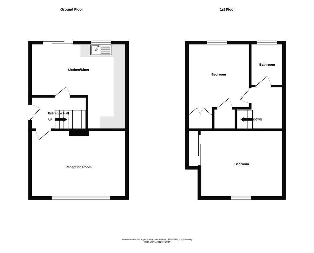 2 bedroom semi-detached house for sale - floorplan