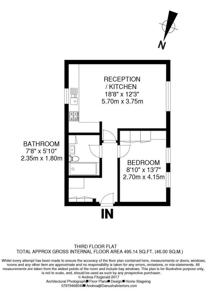 1 bedroom flat to rent - floorplan