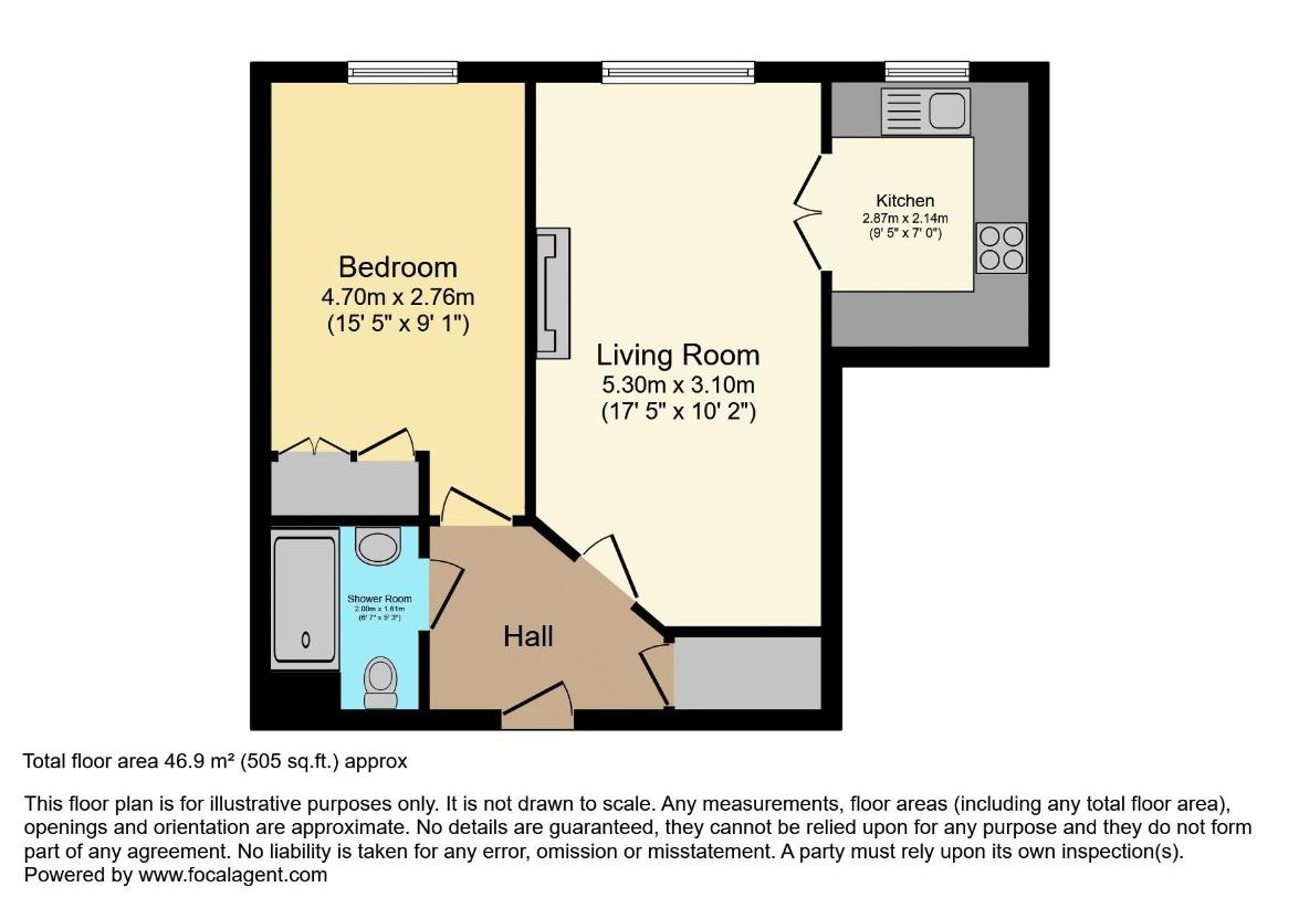 1 bedroom flat for sale - floorplan