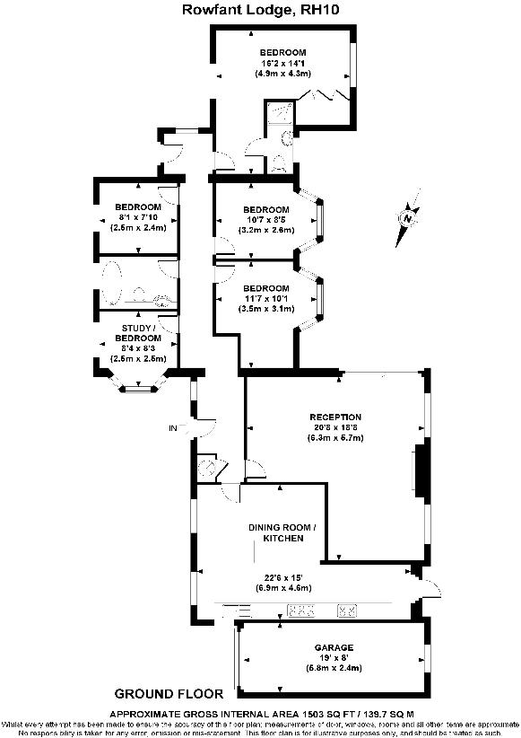 4 bedroom bungalow for sale - floorplan