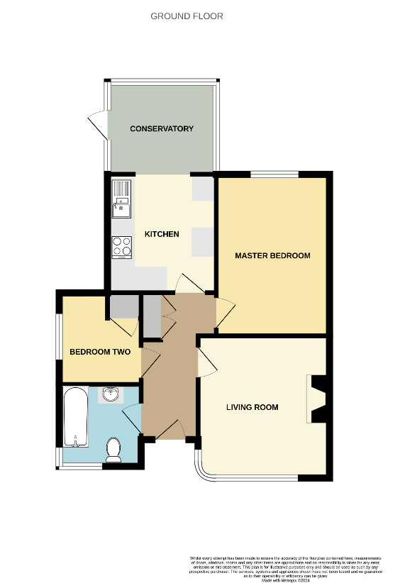 2 bedroom bungalow for sale - floorplan