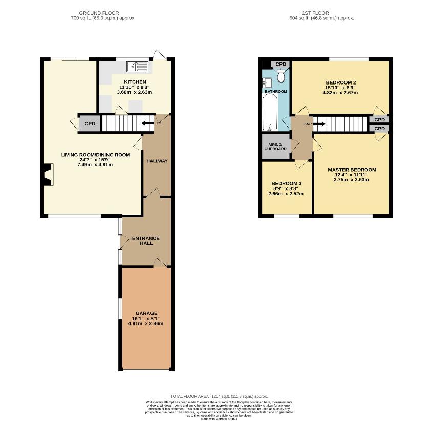 3 bedroom semi-detached house for sale - floorplan