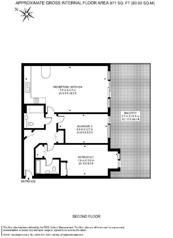 2 bedroom flat for sale - floorplan