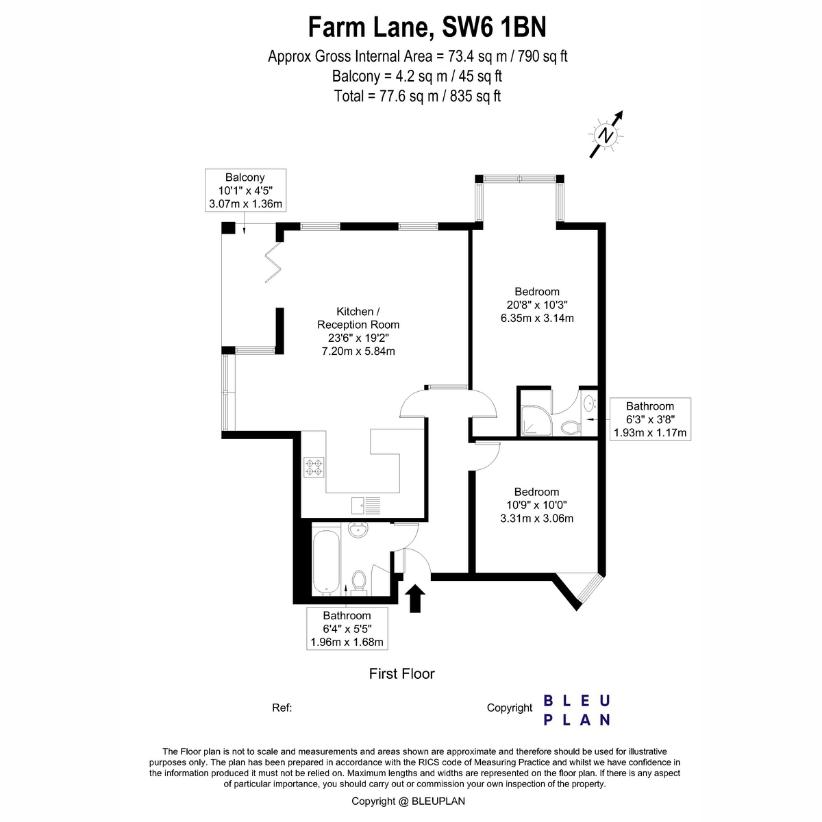 2 bedroom flat for sale - floorplan