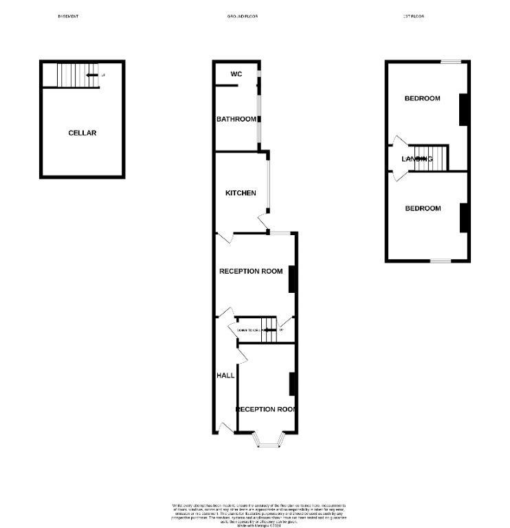 2 bedroom terraced house for sale - floorplan