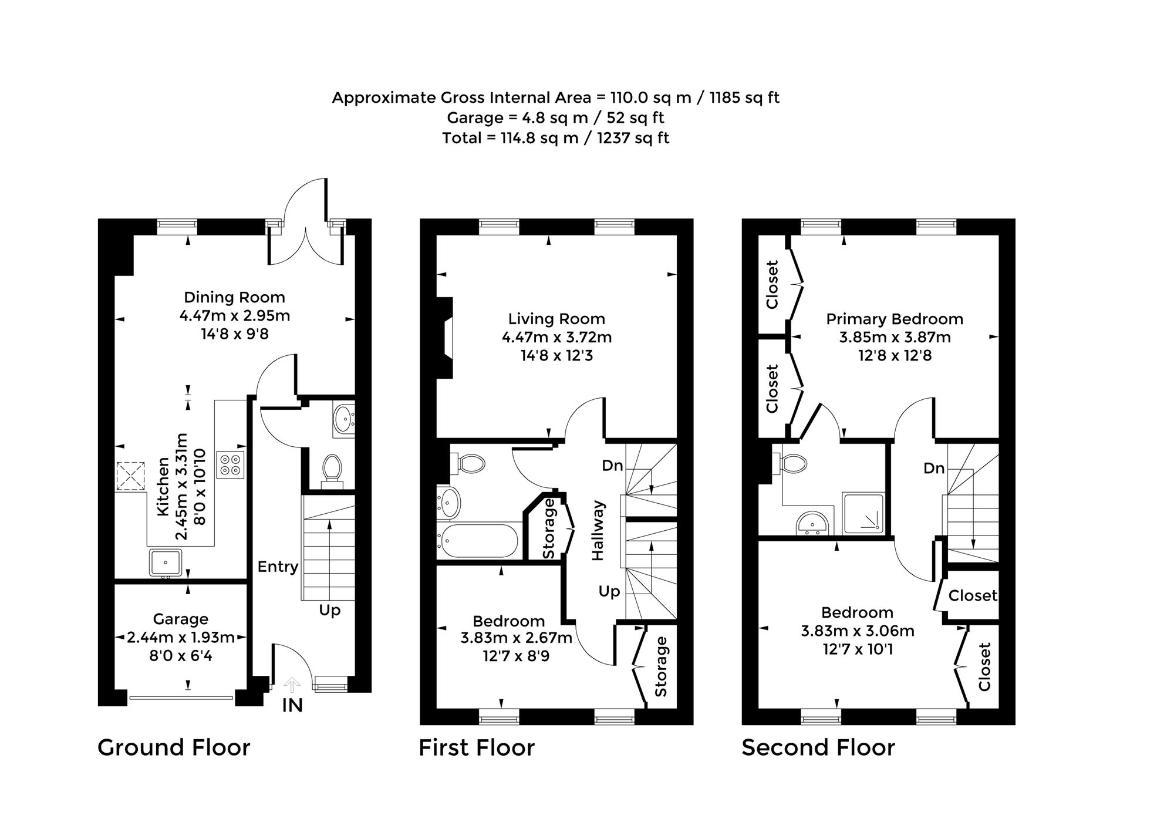 3 bedroom property for sale - floorplan