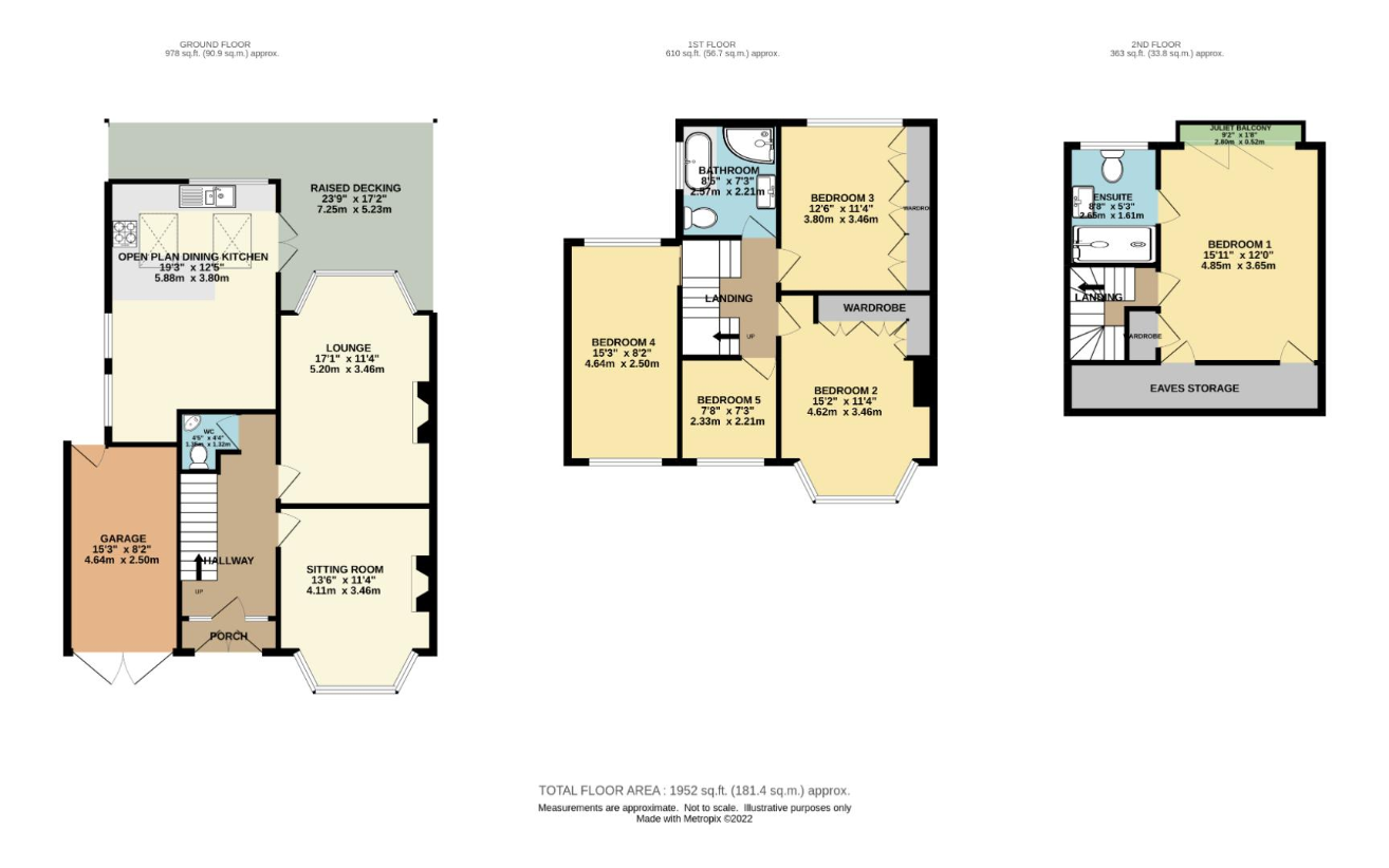 5 bedroom semi-detached house for sale - floorplan